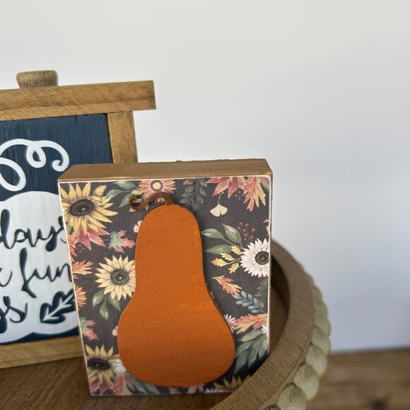 Handmade Fall Days Are Fun Days - Tiered Tray Decor Set, Autumn, Orange, Pumpkin - Picture 3 of 8